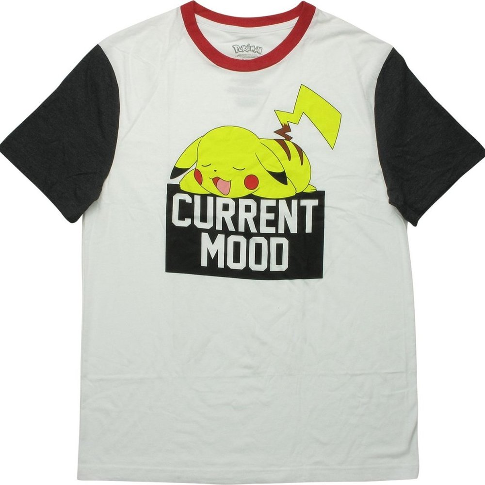 Pokemon Pikachu Current Mood Ringer T-Shirt